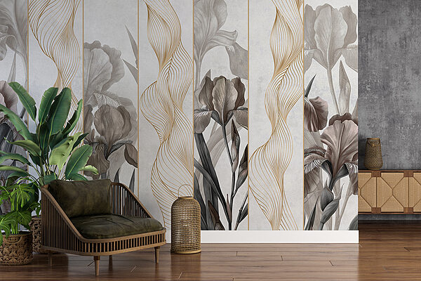 Eleganckie fale i kwiatowy design Eleganckie fale i kwiatowy design