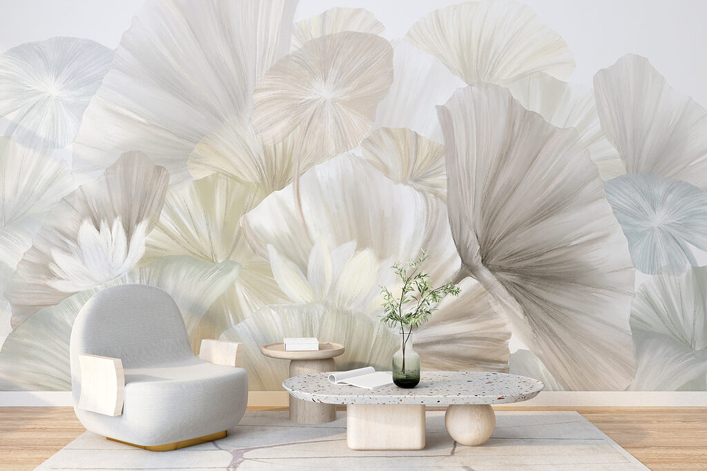 Group of white and grey leaves