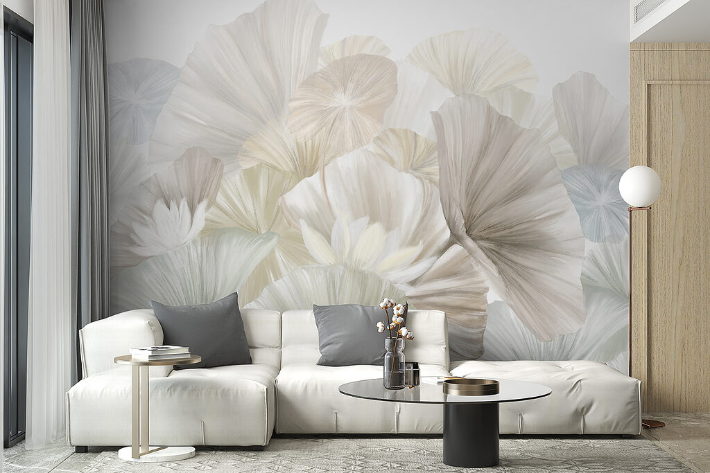 Group of white and grey leaves