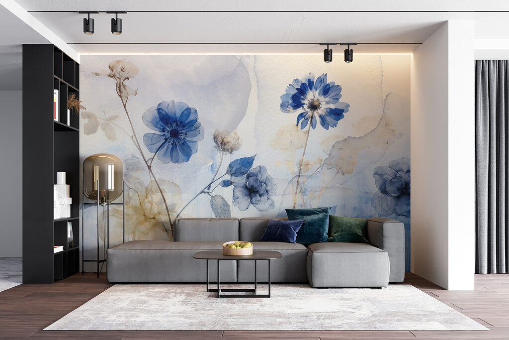 Blue and white flowers