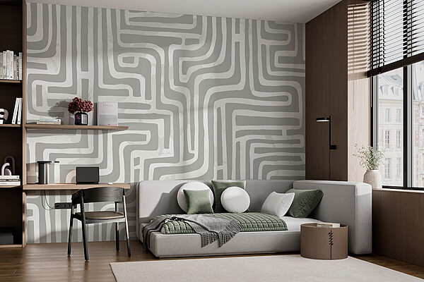 Fototapeta Szaro-biały labirynt