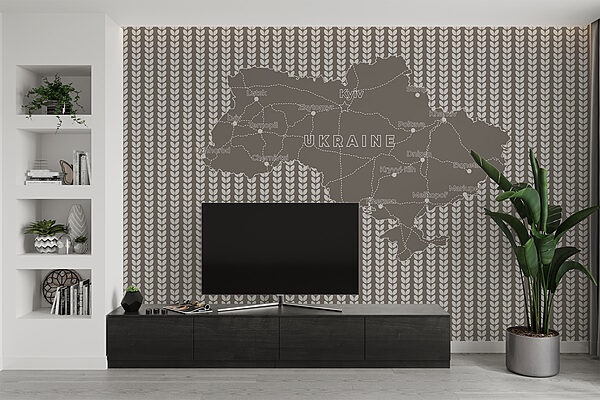Mapa Ukrainy z białym tekstem Mapa Ukrainy z białym tekstem