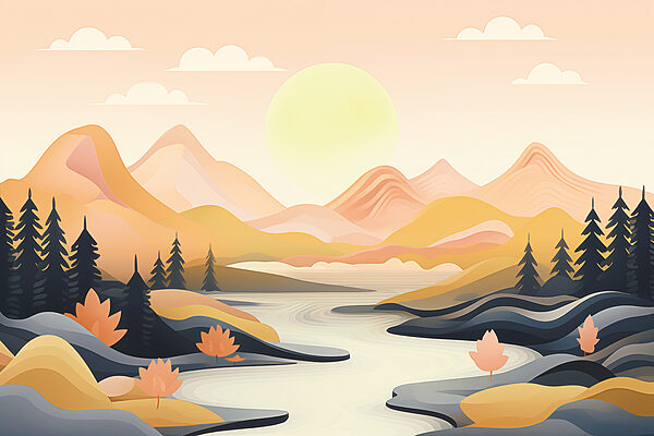 River running through a valley