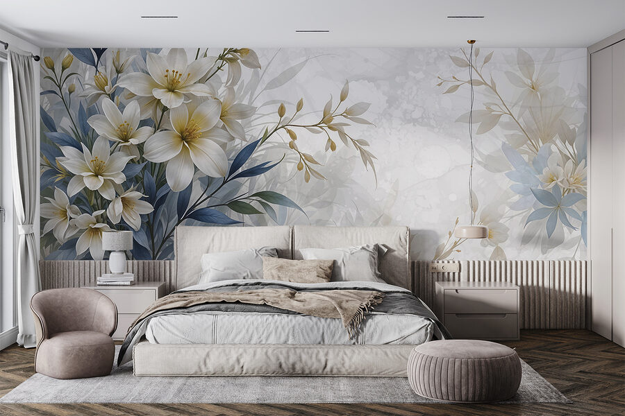 Painting of flowers and leaves Painting of flowers and leaves