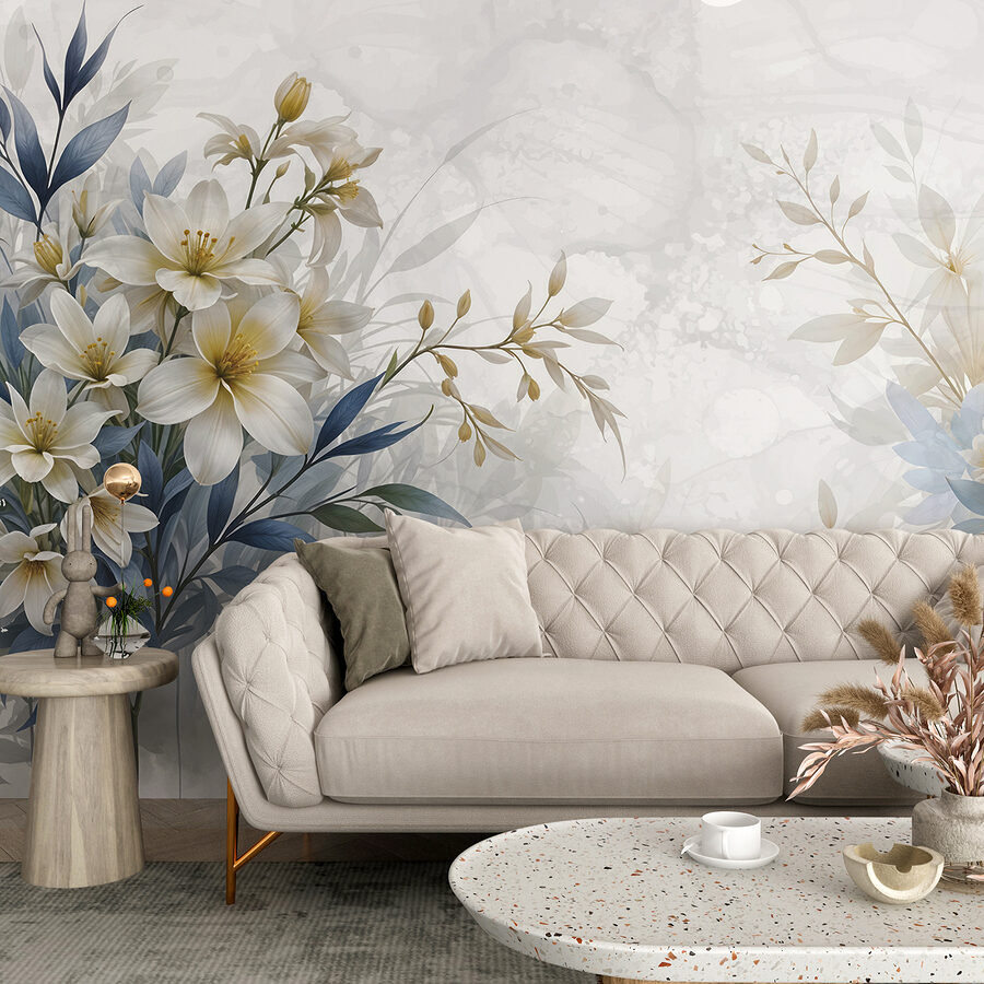 Painting of flowers and leaves Painting of flowers and leaves