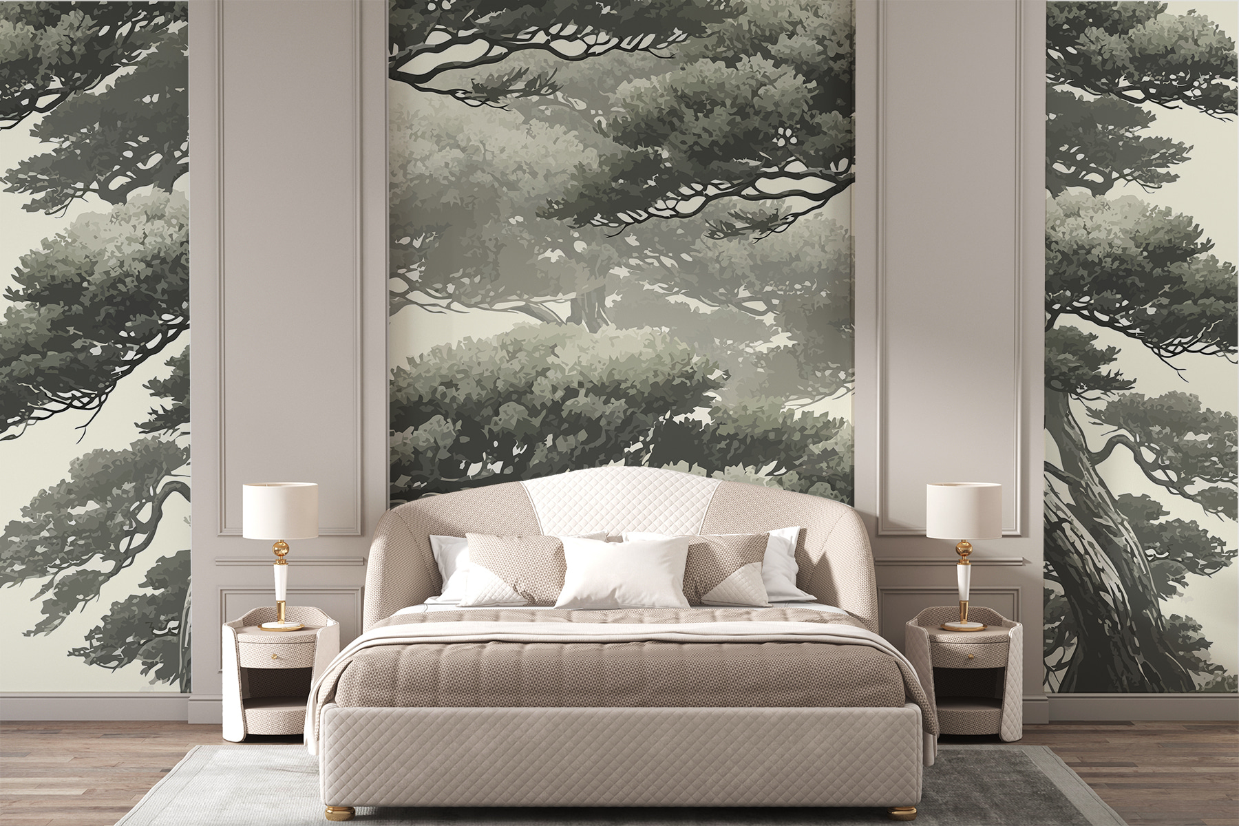 Group of trees with many branches