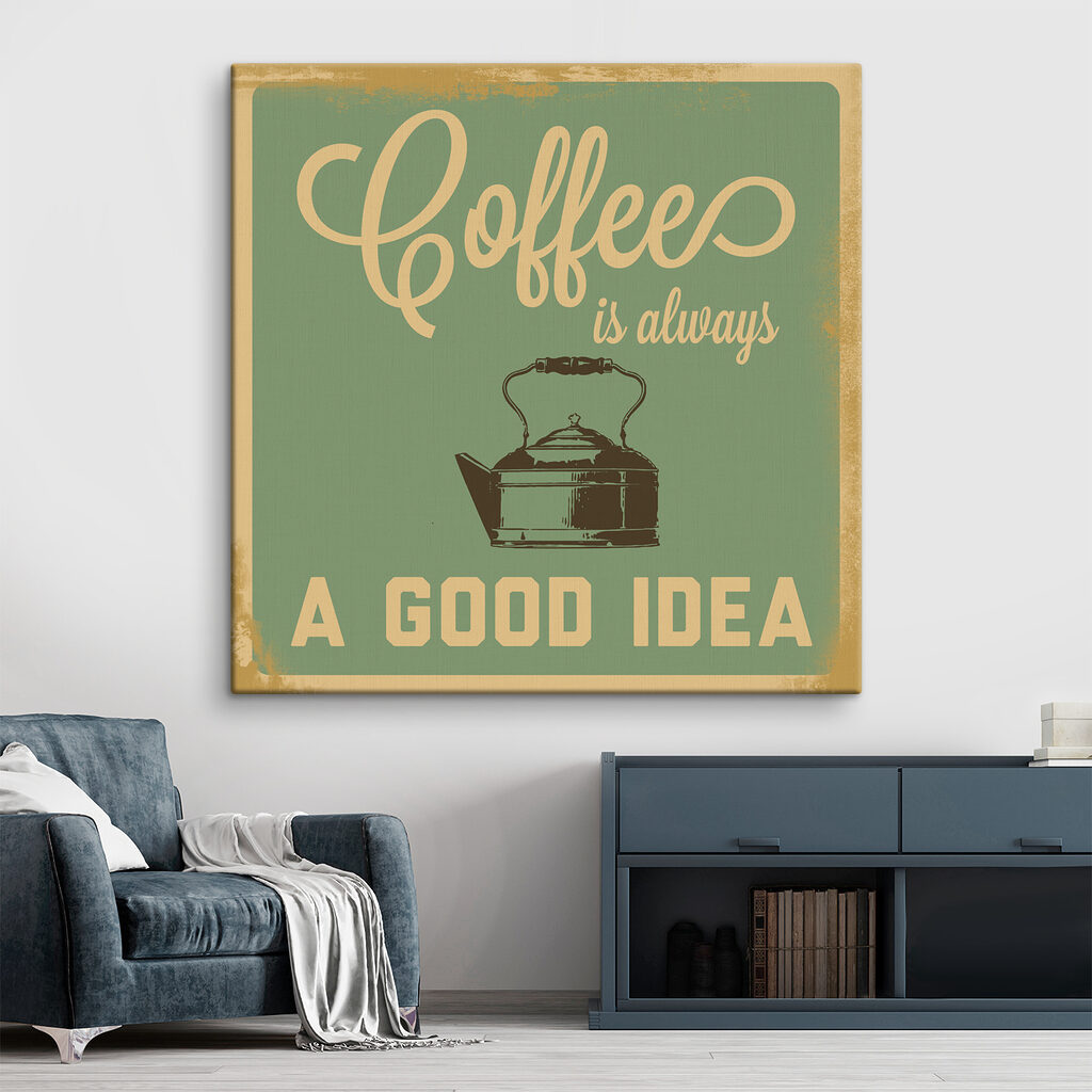 Tea kettle with text on it