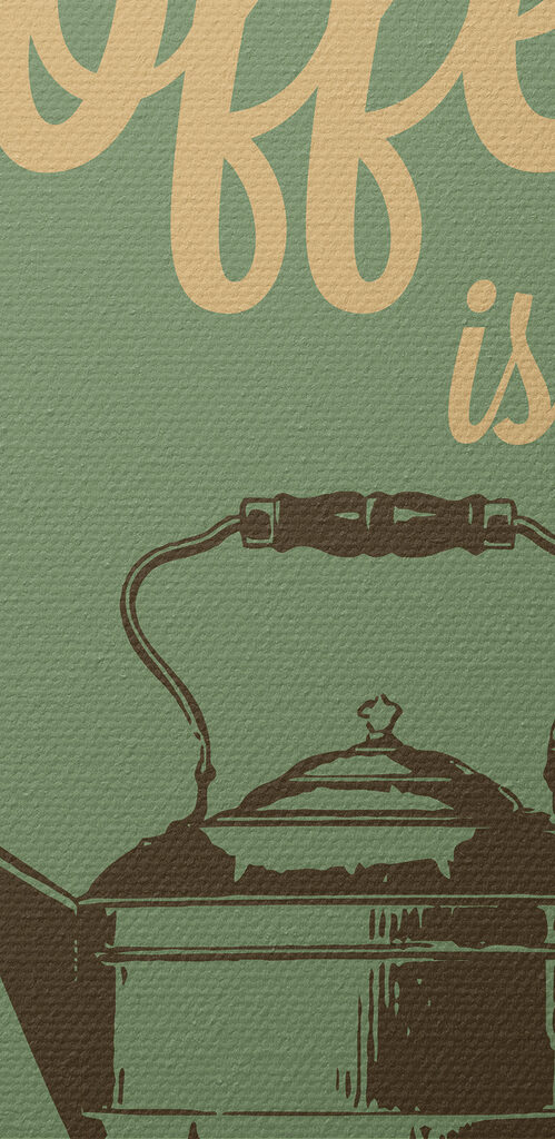 Tea kettle with text on it