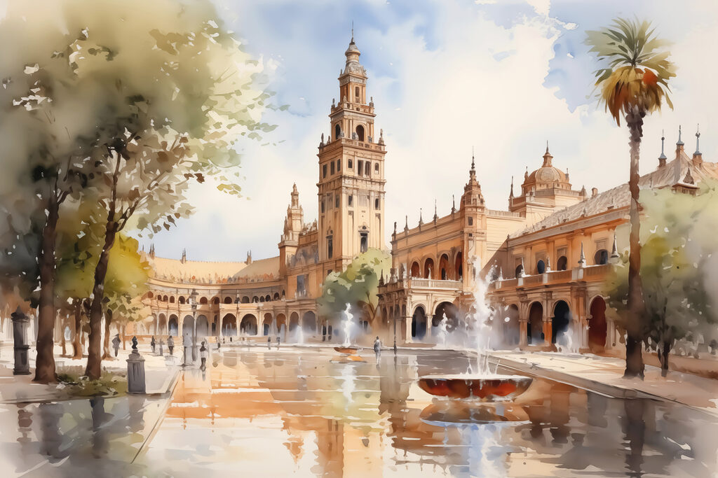 Water fountain in front of a building