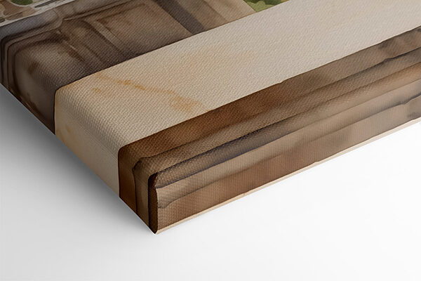 Painting of a white flower pot with white flowers