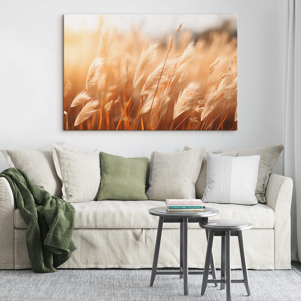 Warm sunlight on swaying grasses