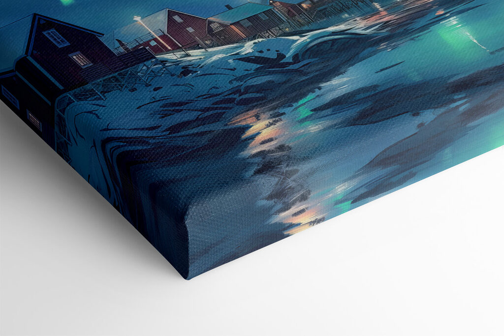 Aurora borealis over a snowy mountain