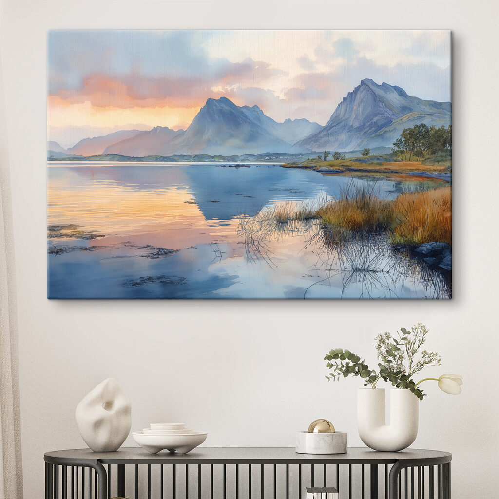 Water with mountains in the background Water with mountains in the background