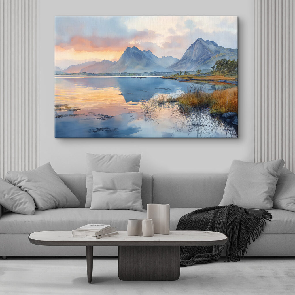 Water with mountains in the background Water with mountains in the background