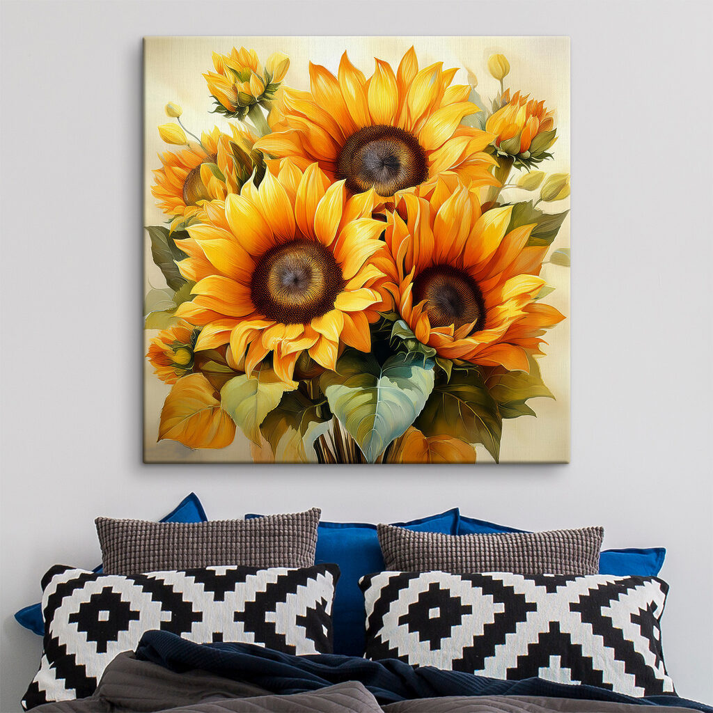 Bouquet of yellow sunflowers