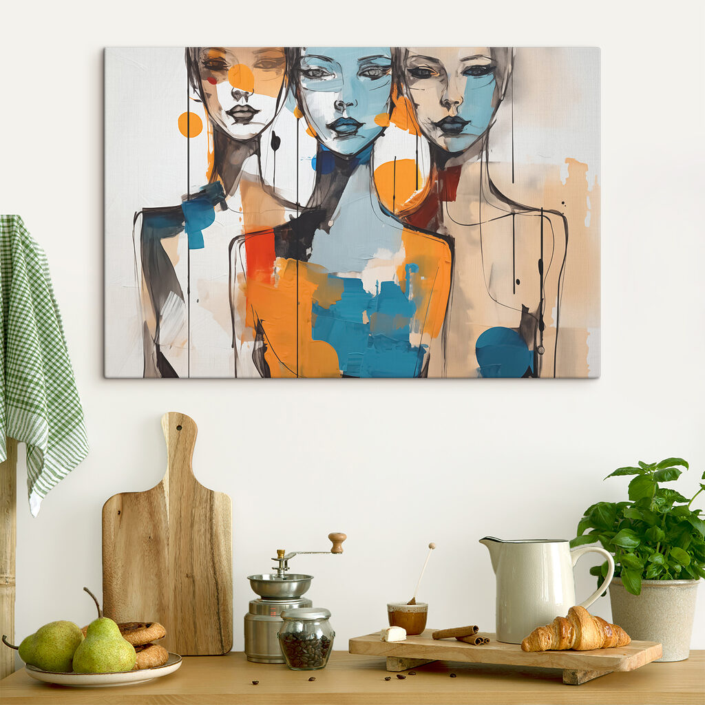 Painting of women's faces