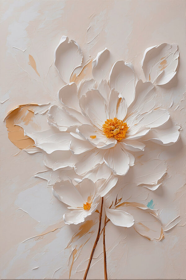 White flower with yellow center White flower with yellow center