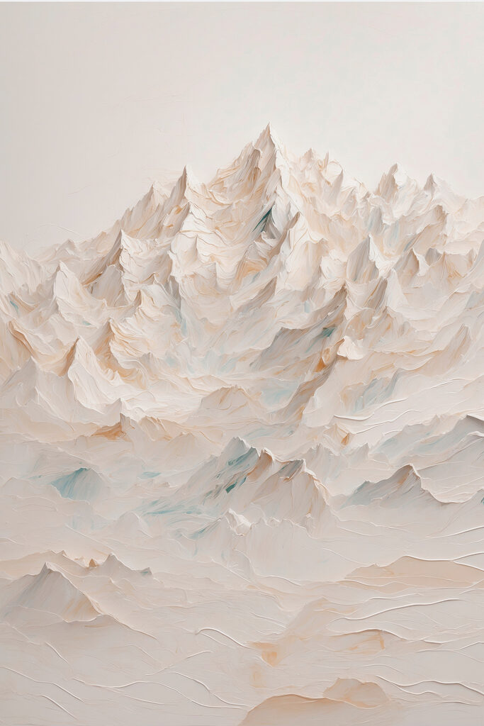 Mountain range with many peaks