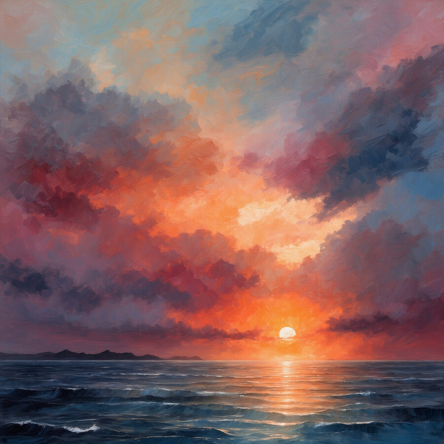 Zachód słońca nad oceanem