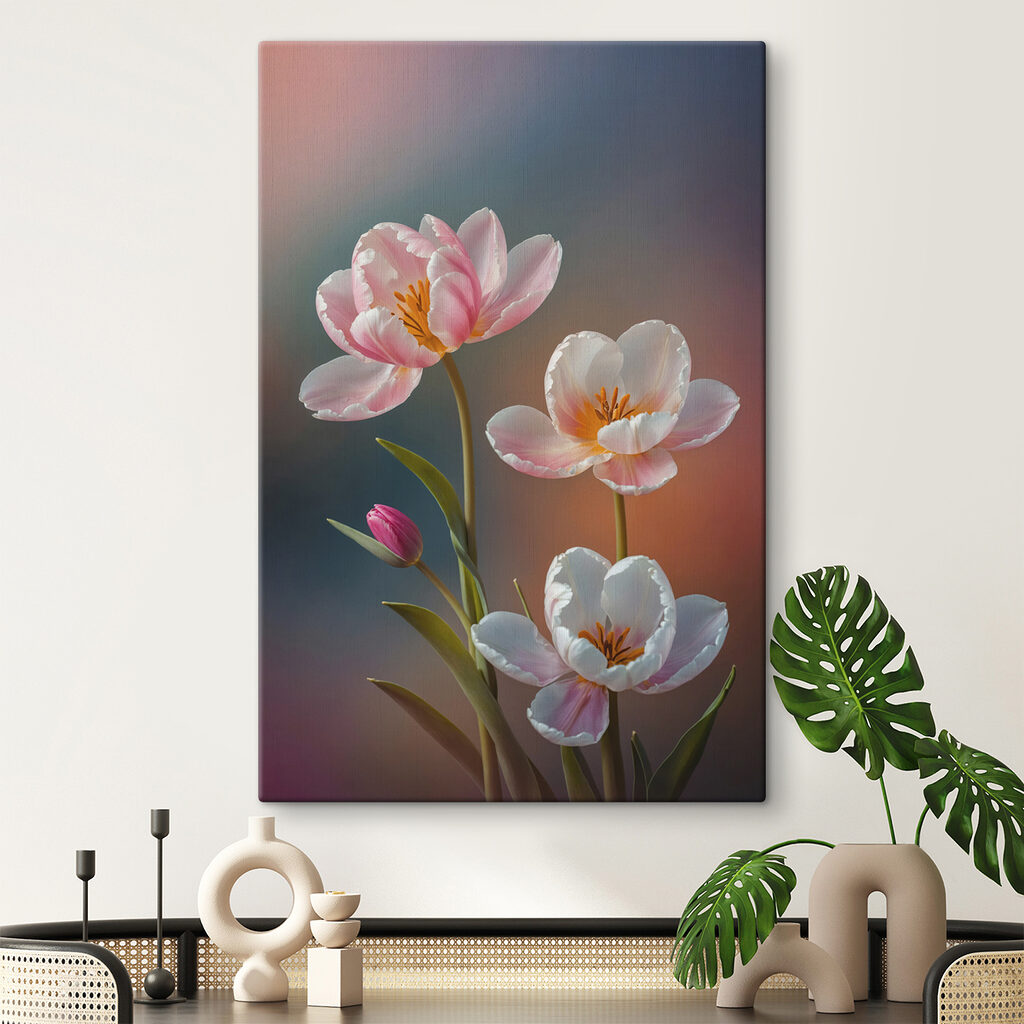 Group of pink and white flowers