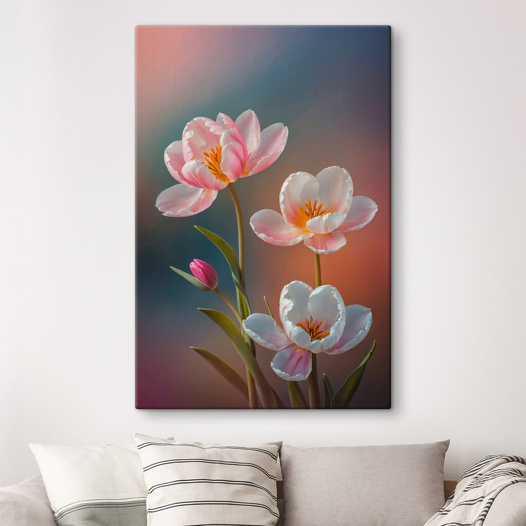Group of pink and white flowers