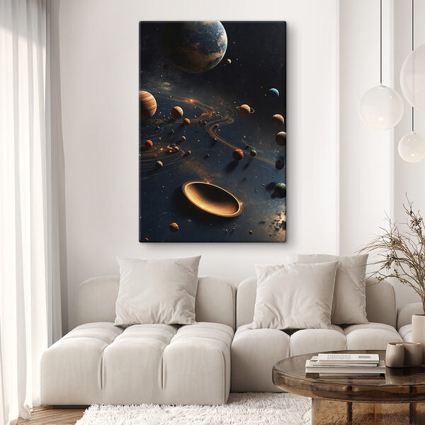 Planety w kosmosie z planetami i gwiazdami Planety w kosmosie z planetami i gwiazdami