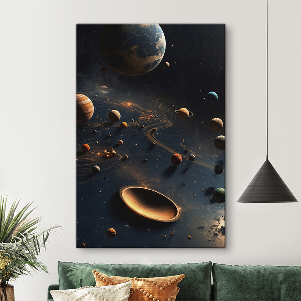 Planety w kosmosie z planetami i gwiazdami Planety w kosmosie z planetami i gwiazdami