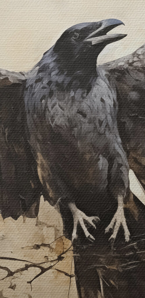 Bird with wings spread