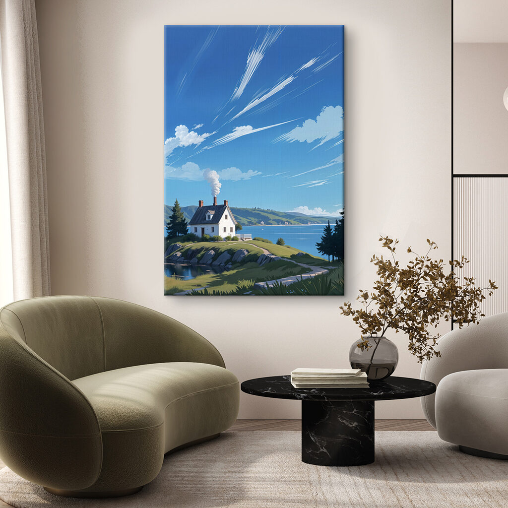 House on a hill by the water House on a hill by the water