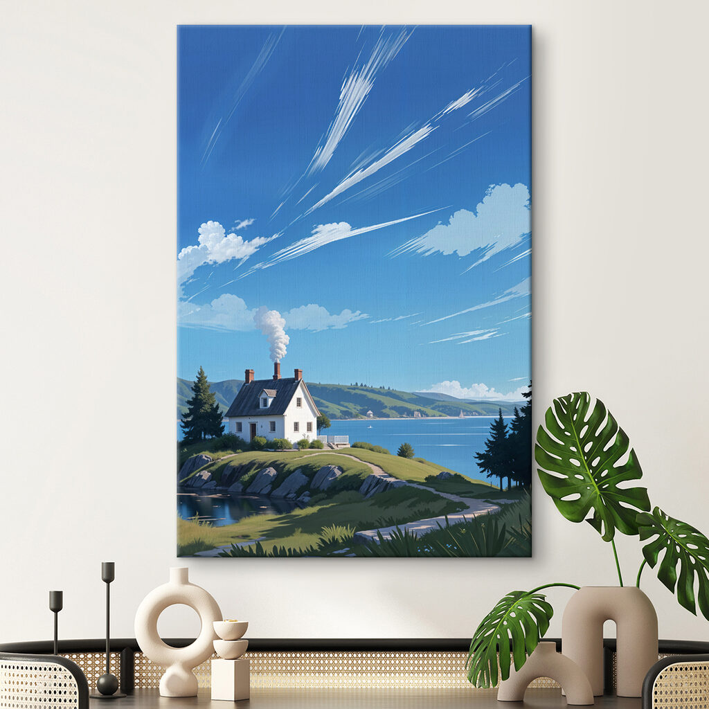 House on a hill by the water House on a hill by the water