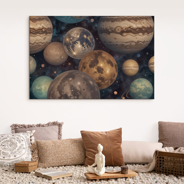Grupa planet w przestrzeni kosmicznej Grupa planet w przestrzeni kosmicznej