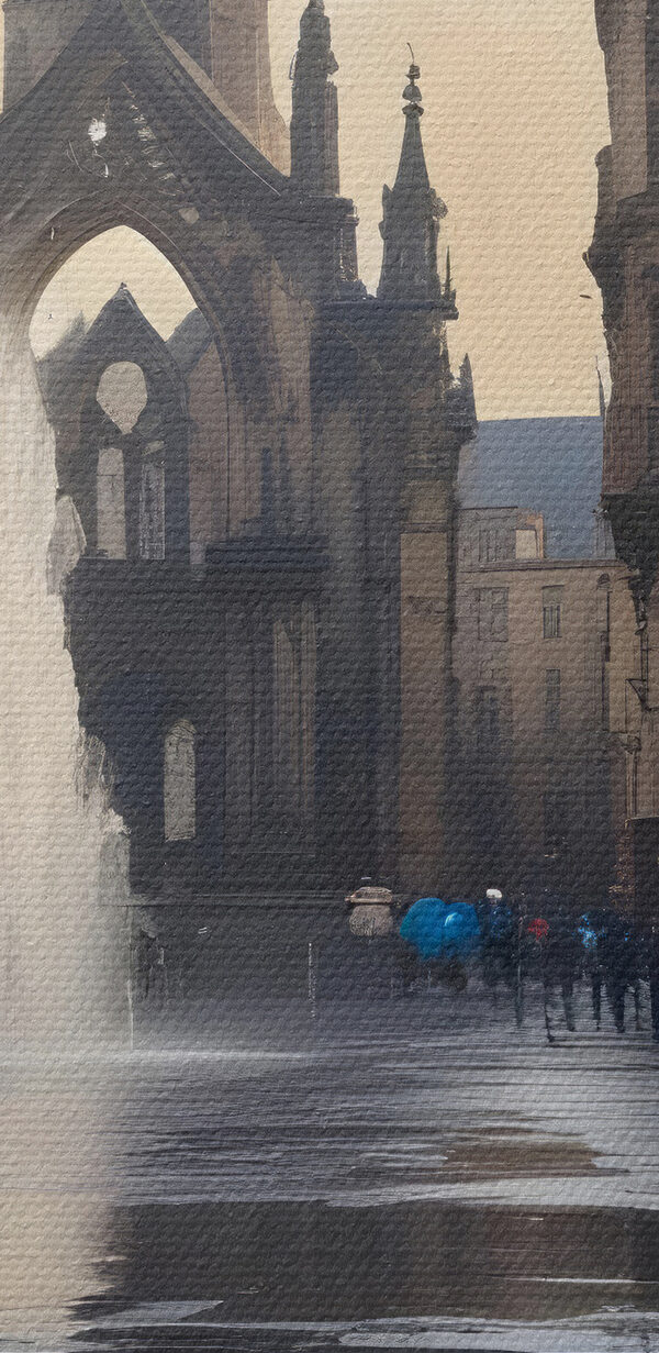 Fontanna na dziedzińcu z posągiem pośrodku Fontanna na dziedzińcu z posągiem pośrodku