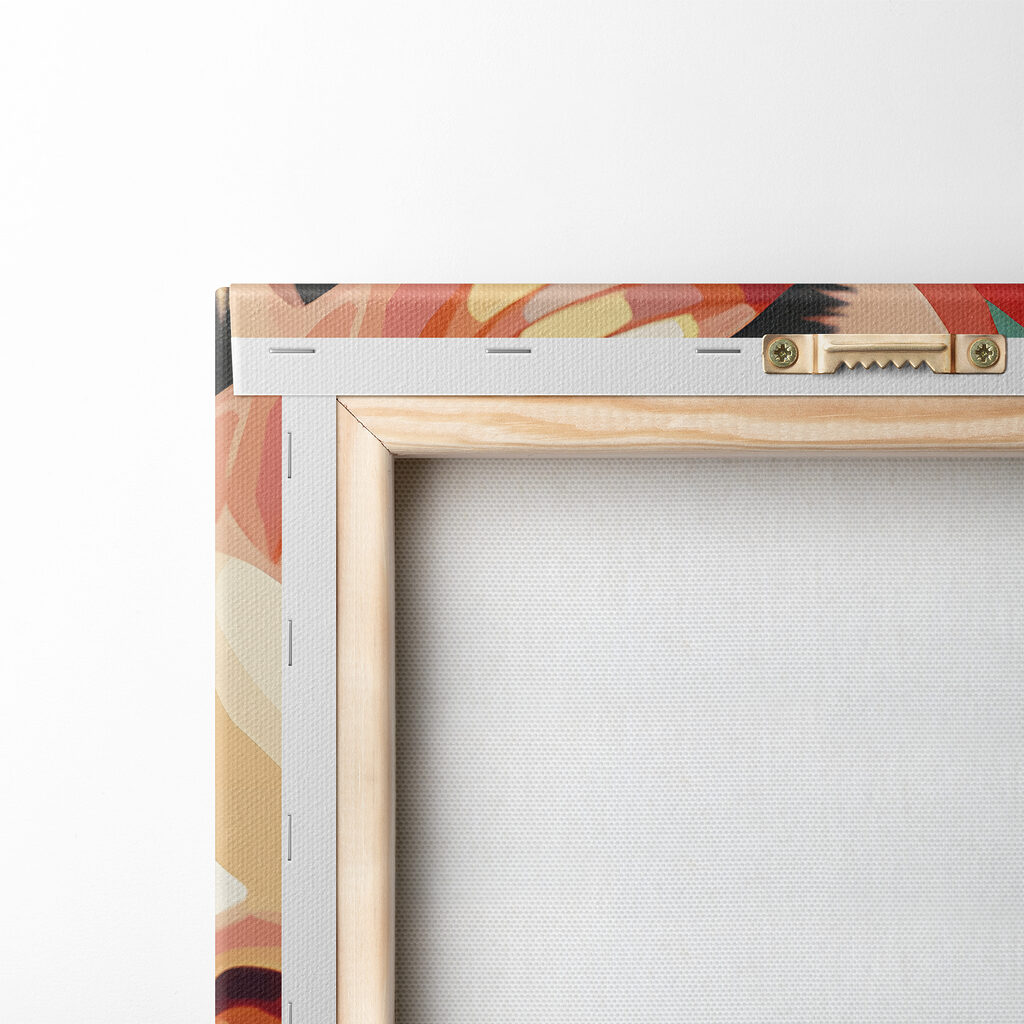 Woman's face with colorful leaves