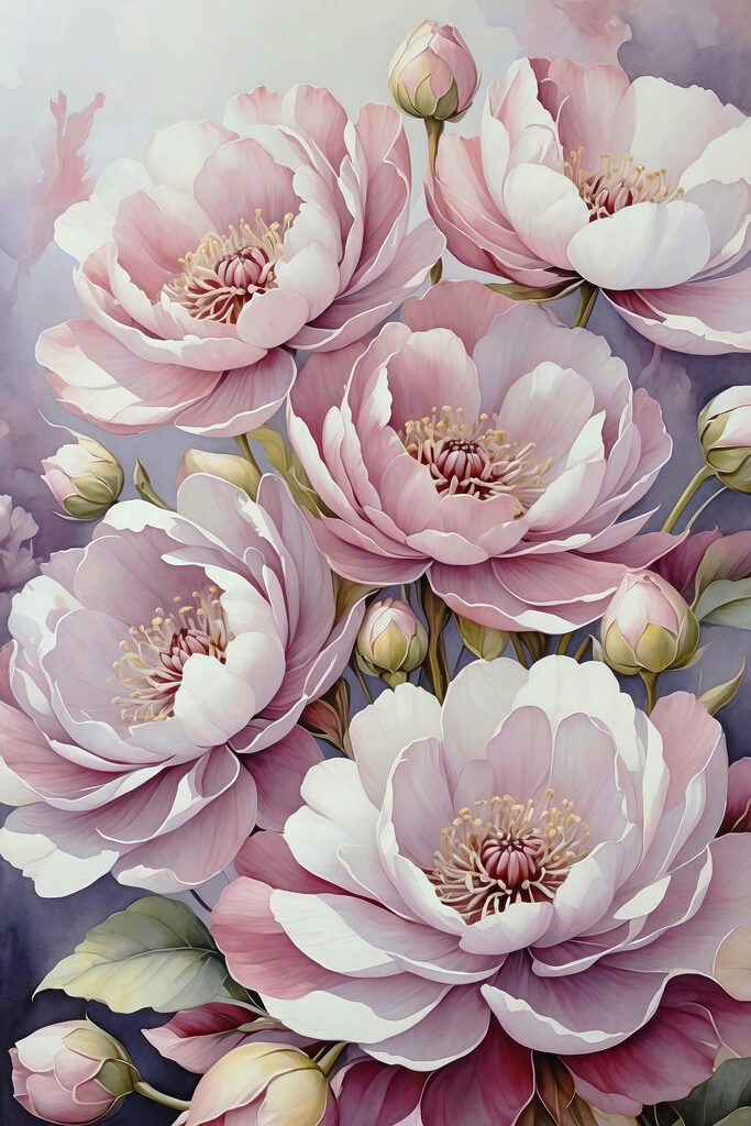 Soft petals in gentle bloom Soft petals in gentle bloom