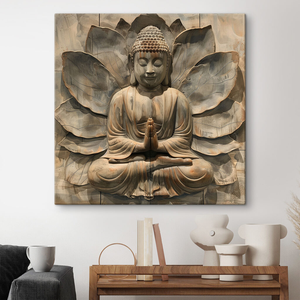 Stone statue of a person sitting in a lotus pose Stone statue of a person sitting in a lotus pose