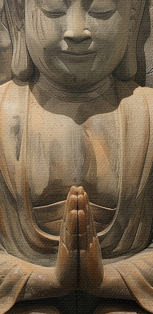 Stone statue of a person sitting in a lotus pose Stone statue of a person sitting in a lotus pose