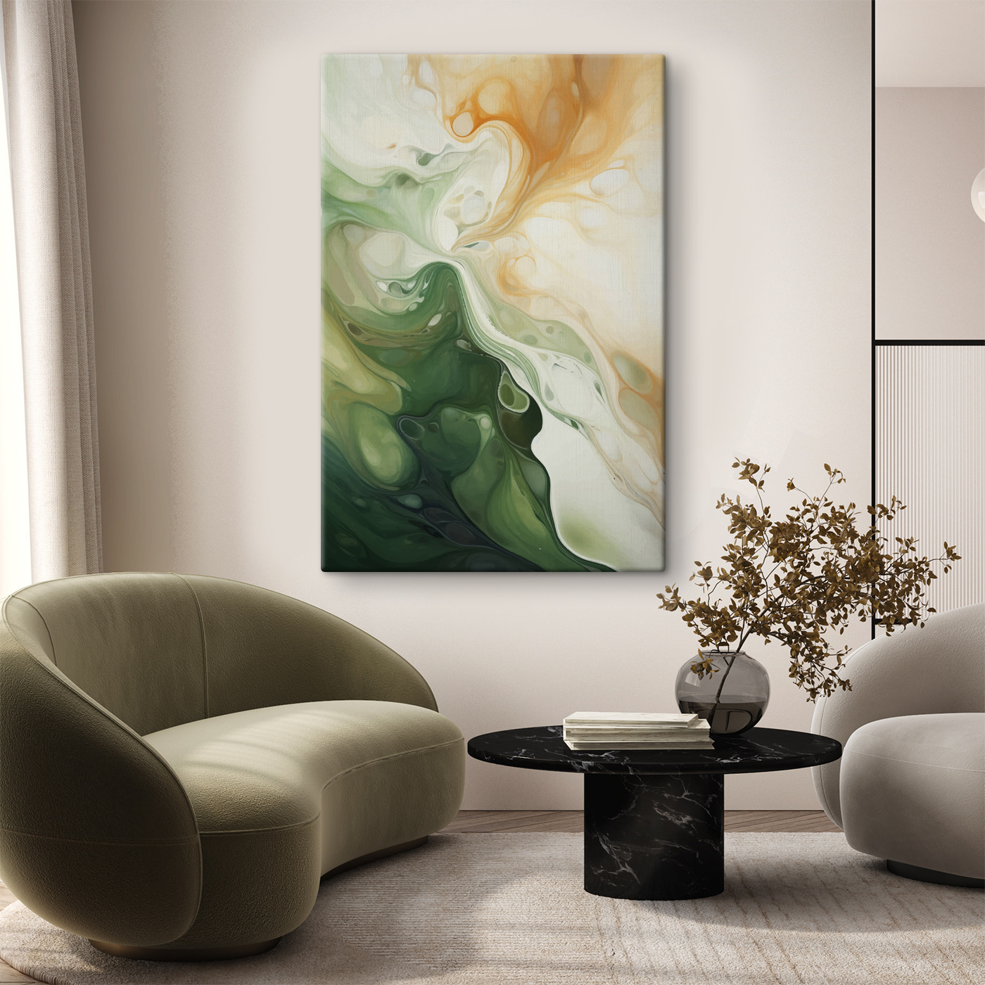 Close up of a painting