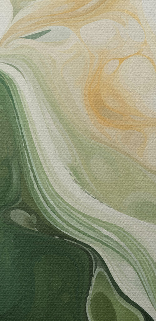 Close up of a painting