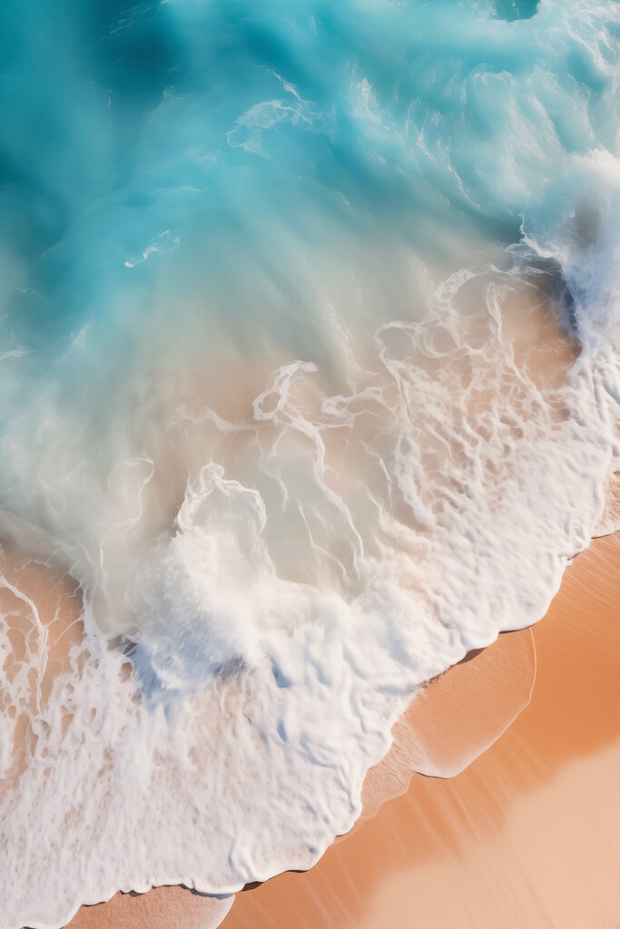 Waves crashing on a beach