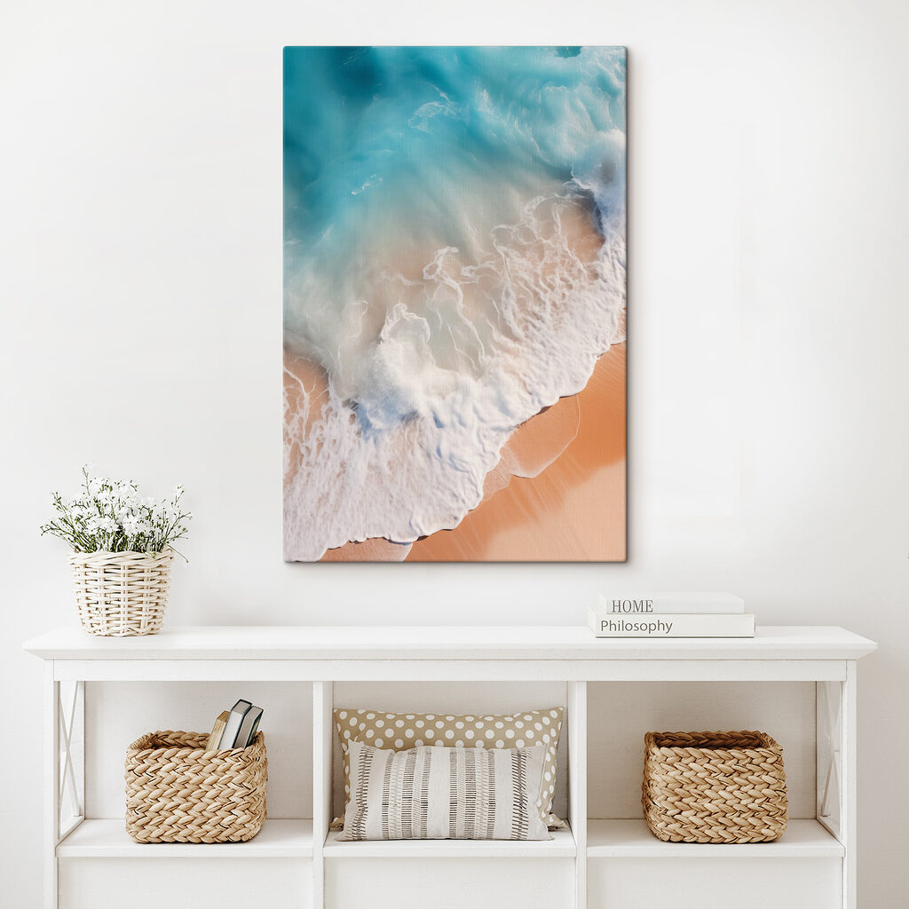 Waves crashing on a beach