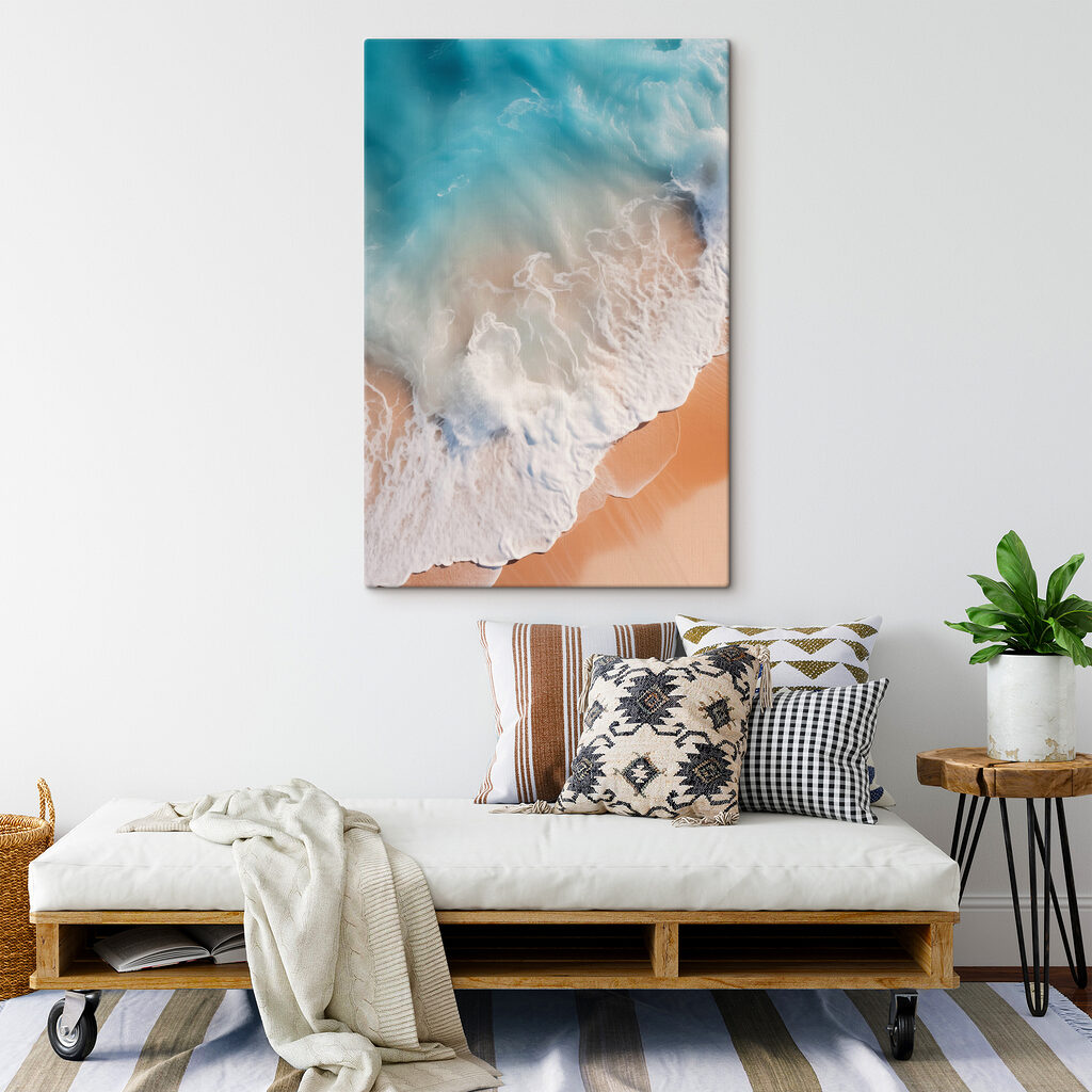 Waves crashing on a beach