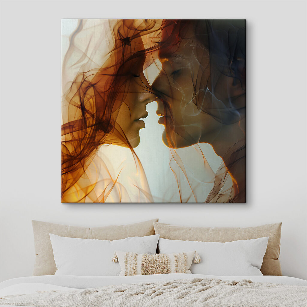 Man and woman with smoke Man and woman with smoke