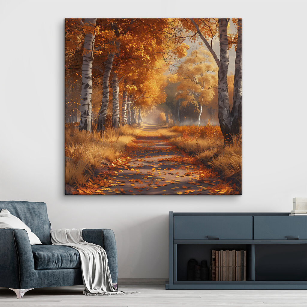 Path with orange leaves on it