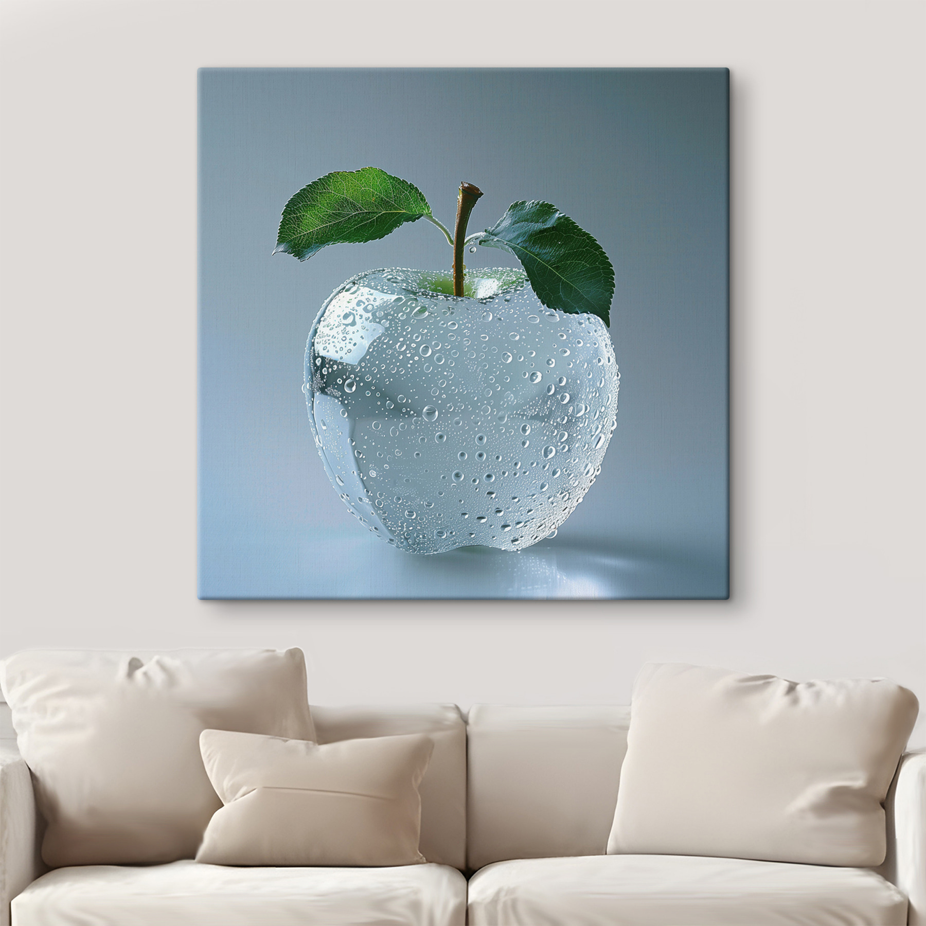Clear apple with water drops on it Clear apple with water drops on it
