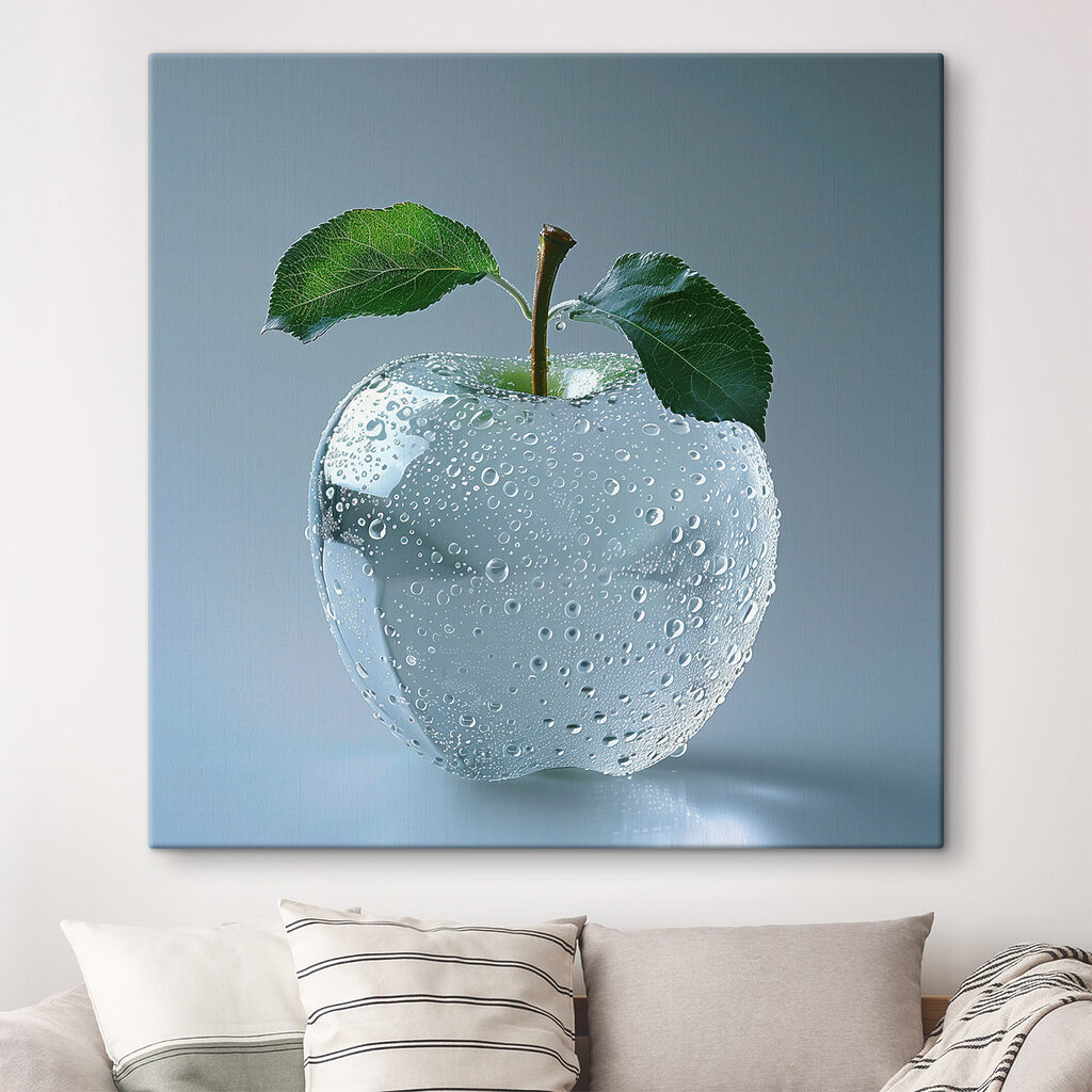 Clear apple with water drops on it Clear apple with water drops on it
