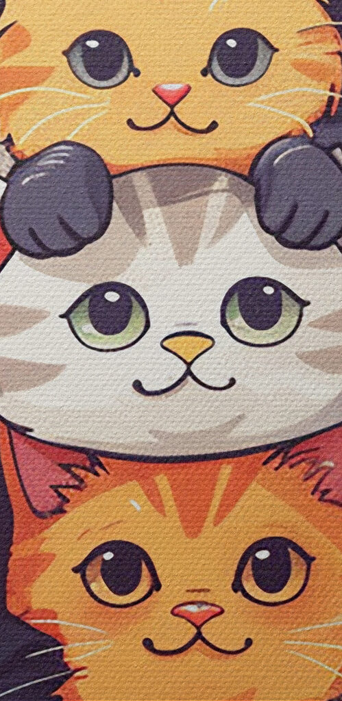 Group of cats stacked together