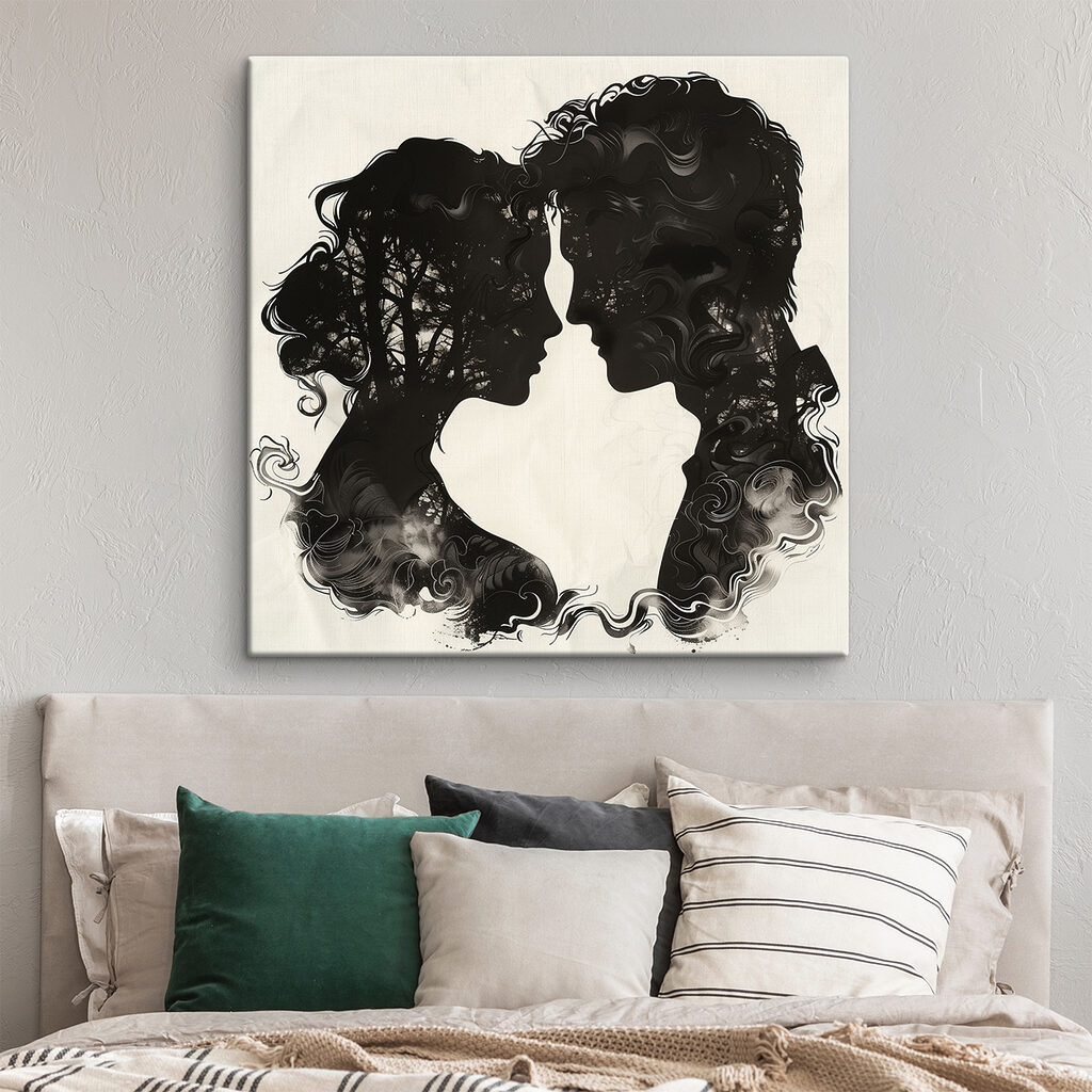 Man and woman face to face Man and woman face to face