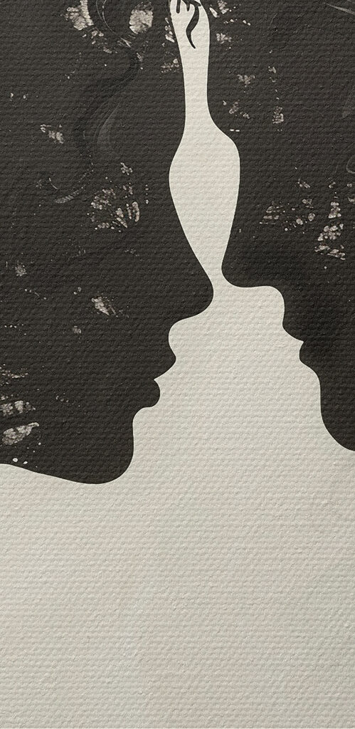 Man and woman face to face Man and woman face to face