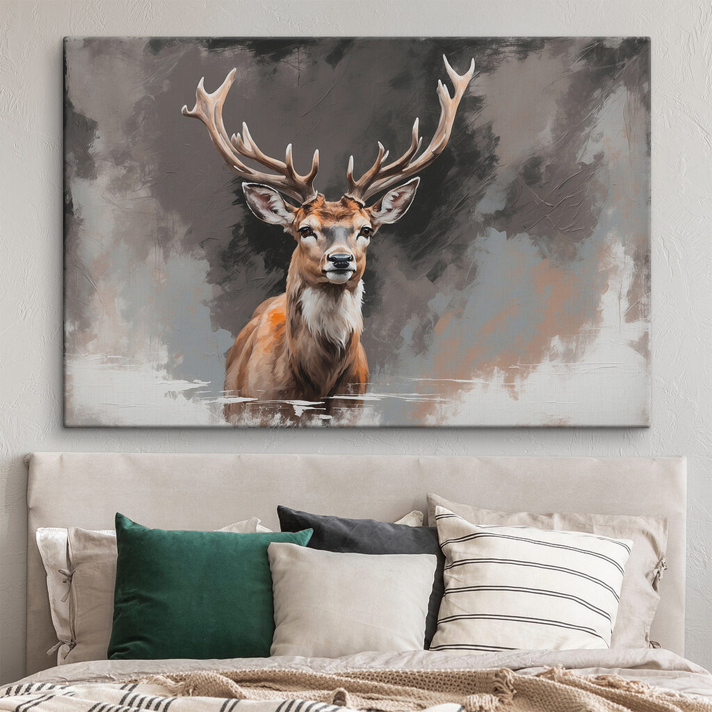 Deer with antlers looking at the camera Deer with antlers looking at the camera