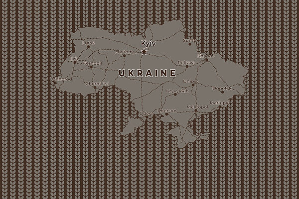 Mapa Ukrainy z liniami i miastami Mapa Ukrainy z liniami i miastami